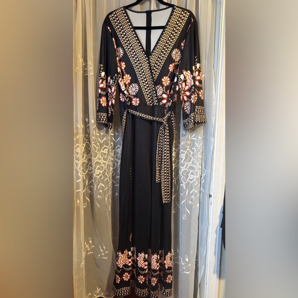 Floral Black Jumpsuit